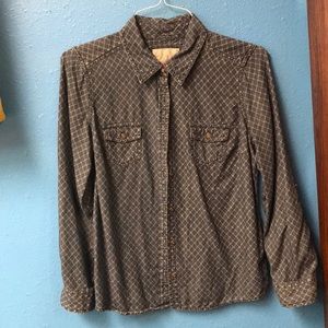 Blue denim button up